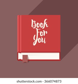 red closed book icon, flat style vector graphics art illustration, clip art isolated on white background.