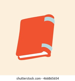 red closed book illustration isolated in a light pink background