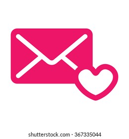 red closed envelope with heart near