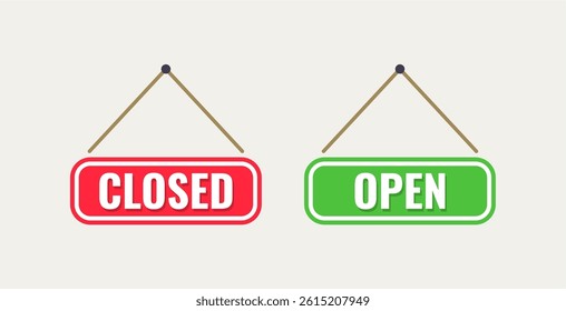 red closed and green open sale labels tag