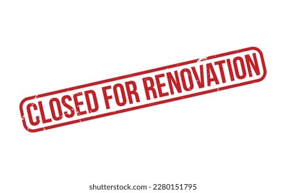 Red Closed for Renovation Rubber Stamp Seal Vector