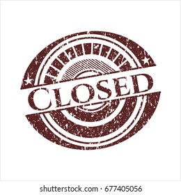 Red Closed rubber grunge texture stamp