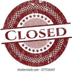Red closed rubber stamp