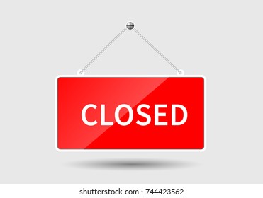 Red Sign Sorry We Closed Shadow Stock Vector (Royalty Free) 1438628996