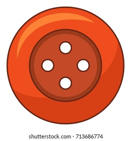 Red cloth button icon. Cartoon illustration of red cloth button vector icon for web