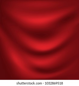 red cloth, drapery, silk, background, vector illustration