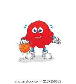 the red cloth dribble basketball character. cartoon mascot vector