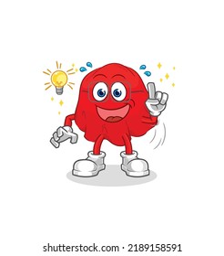 the red cloth got an idea cartoon. mascot vector