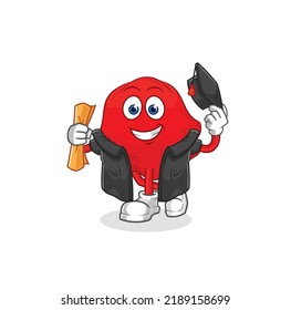 the red cloth graduation vector. cartoon character