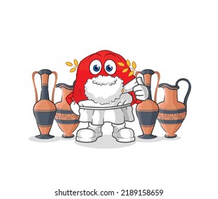 the red cloth with greek clothing. cartoon mascot vector