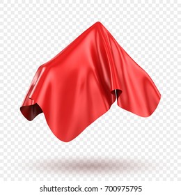 Tela roja aislada sobre fondo transparente