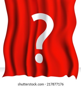 Red Cloth With Question Mark Background. Vector Illustration