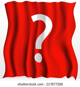 Red Cloth With Question Mark Background. Vector Illustration