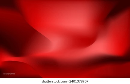 Red cloth wrinkles Abstract blurred gradient mesh background in deep red colors . Poster or banner template. Easy colored