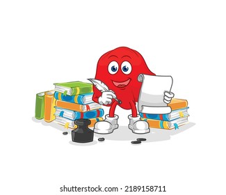 the red cloth writer vector. cartoon character