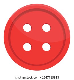 Red clothes button icon. Cartoon of red clothes button vector icon for web design isolated on white background