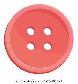 Red clothes button icon. Cartoon of Red clothes button vector icon for web design isolated on white background