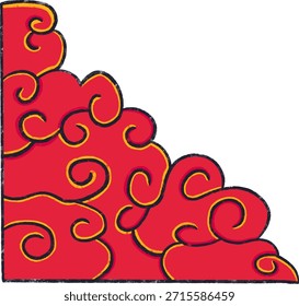 Red Cloud Corner Chinese Lunar Year Element