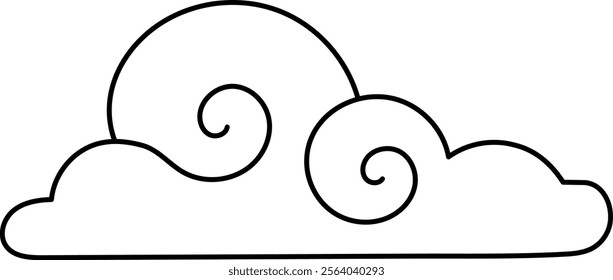 A red cloud design featuring elegant swirls, representing Chinese festive aesthetics, perfect for website, application, printing, document, poster design, etc.