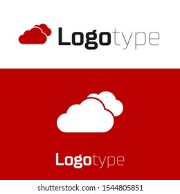 Red Cloud icon isolated on white background. Logo design template element. Vector Illustration