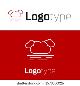 Red Cloud icon isolated on white background. Logo design template element. Vector Illustration