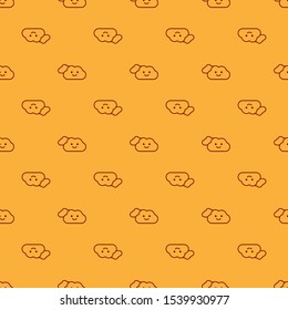 Red Cloud icon isolated seamless pattern on brown background.  Vector Illustration