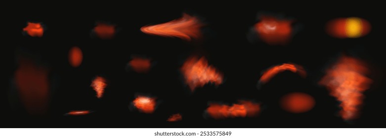 Red Cloud of Smoke and Fog.Vector illustration.