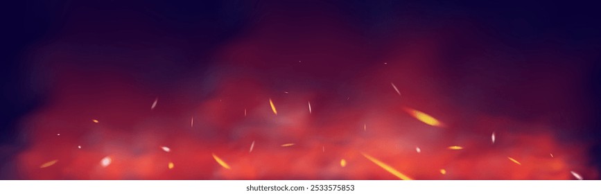 Nuvem Vermelha de Fumaça e Fog.Vetor ilustração.
