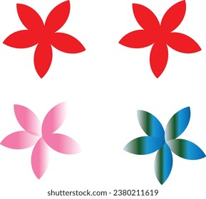 a red clour and colour gradient flower cute 