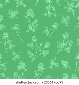 Red clover seamless vector pattern.  Desing for fabric and package. Floral elements 