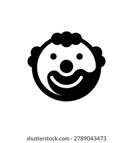 Red clown nose round ball, vector icon. Classic round red clown nose used as costume accessory for comedic character performance, isolated on a clean background in flat vector icon style.