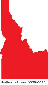 RED CMYK color detailed flat map of the federal state of IDAHO, UNITED STATES OF AMERICA on transparent background