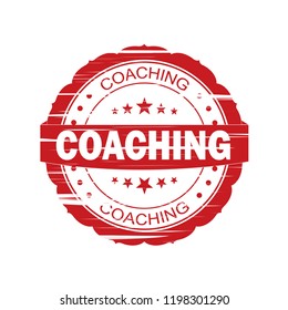 Red Coaching grunge Stamp on white background,Thai design.Vector