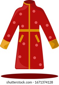 Red coat, illustration, vector on white background.