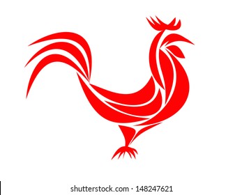 Red Rooster Chicken Cock Vector Illustration Stock Vector (Royalty Free ...