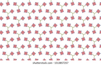 Red Cockscomb Flower with Leaves Triangle Pattern Background