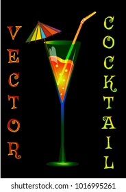 red cocktai umbrella