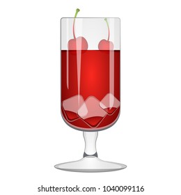 Red cocktail with a cherry