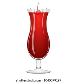 Red cocktail with a cherry