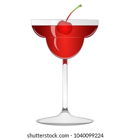 Red cocktail with a cherry