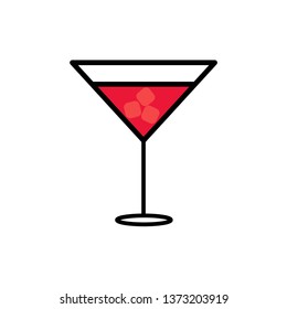 Red Cocktail Icon Vector