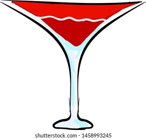 Red cocktail, illustration, vector on white background.