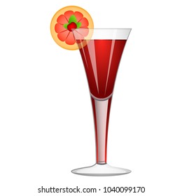 Red cocktail with an orange slice