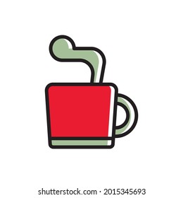 Red Coffe Icon Vector Illustration