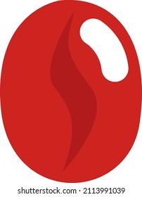 Judía de café rojo, ilustración, vector sobre un fondo blanco.