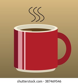 red coffee cup cartoon vector