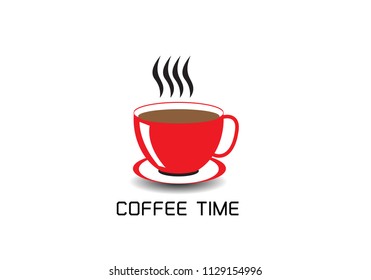Red coffee cup icon vector illustration eps10.