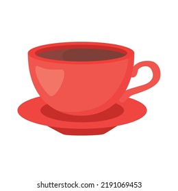 red coffee cup utensil icon