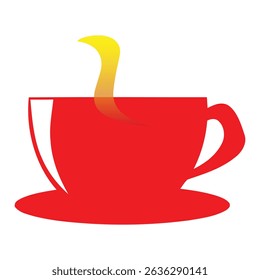 A red Coffee cup vector or color illustration