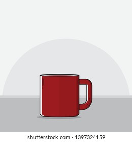 Red Coffee Cup With White Background